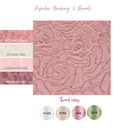 Woodrose minky baby blanket personalized for baby girl nursery