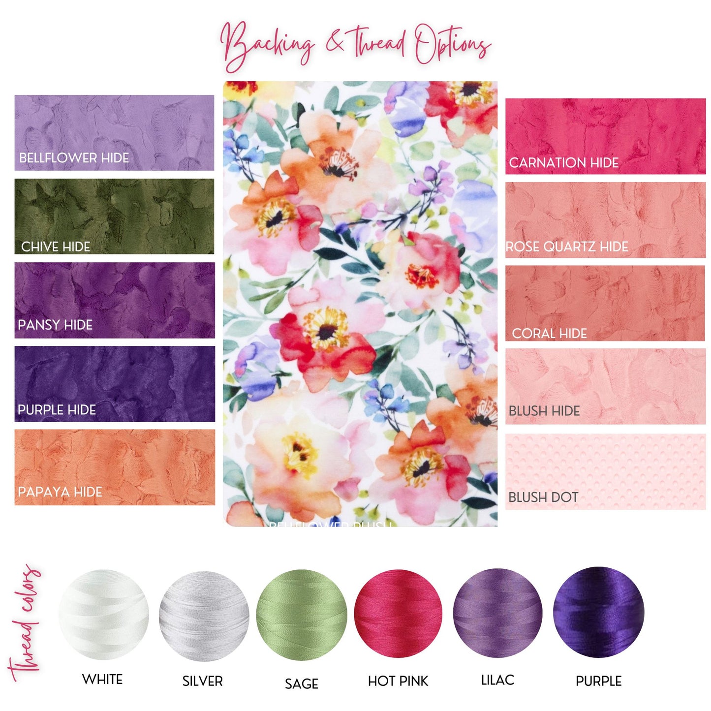 Watercolor Flower Minky Baby Blanket