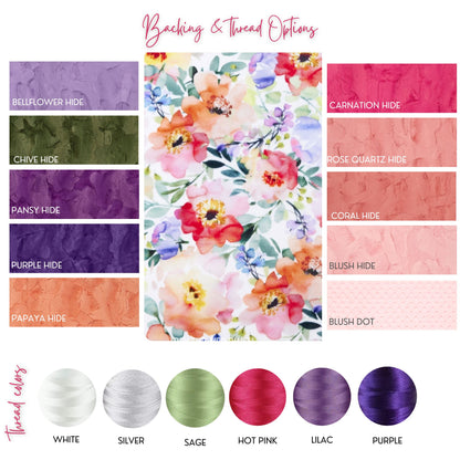 Watercolor Flower Minky Baby Blanket