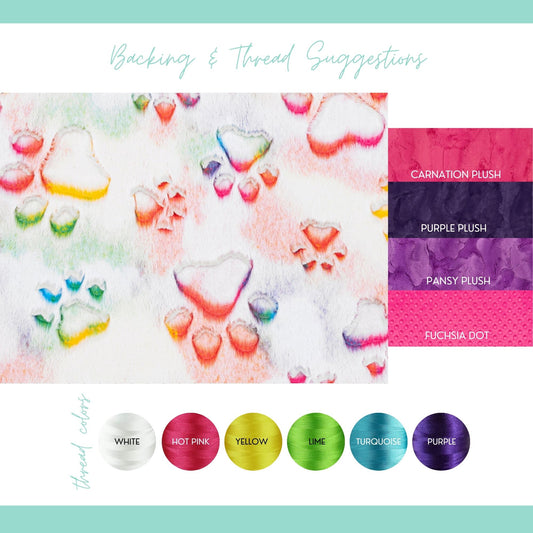 Personalized Dog Blanket – Rainbow Vibrant Paws Minky Blanket