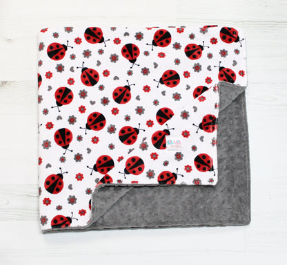 DISCONTINUED Personalized Blanket, Ladybug Minky Baby Blanket