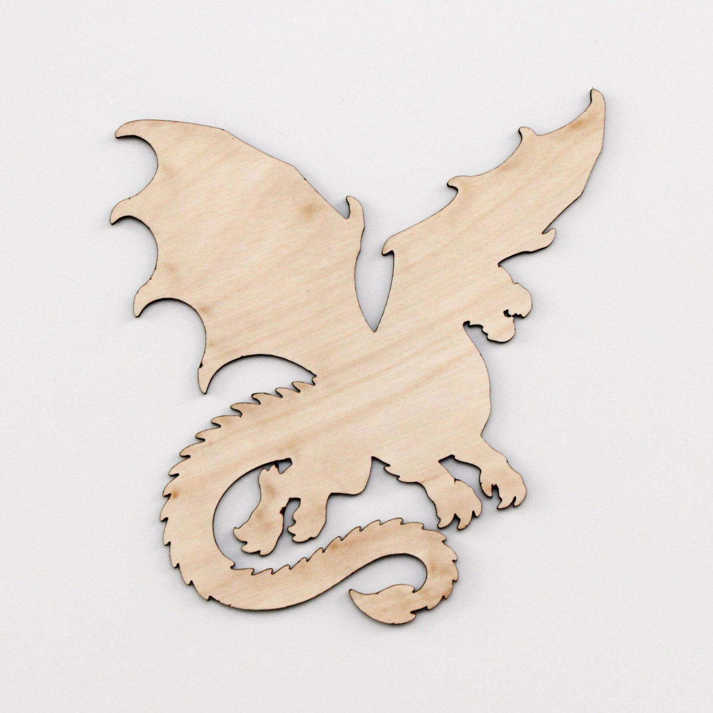 Fantasy Dragon Wood Cutout | Unfinished Birch Plywood Laser Cut Shape for DIY Crafts