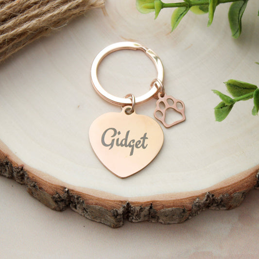 Personalized Dog & Cat Name Keychain | Custom Stainless Steel Pet Name Keychain | Pet Parent Gift | Dog Mom Accessory | Cat Lover Gift