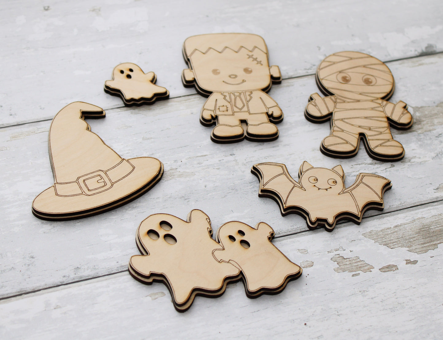 Paint Your Own Halloween Wooden Magnet Kit for Kids