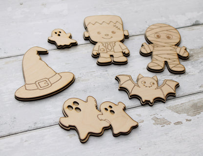 Paint Your Own Halloween Wooden Magnet Kit for Kids