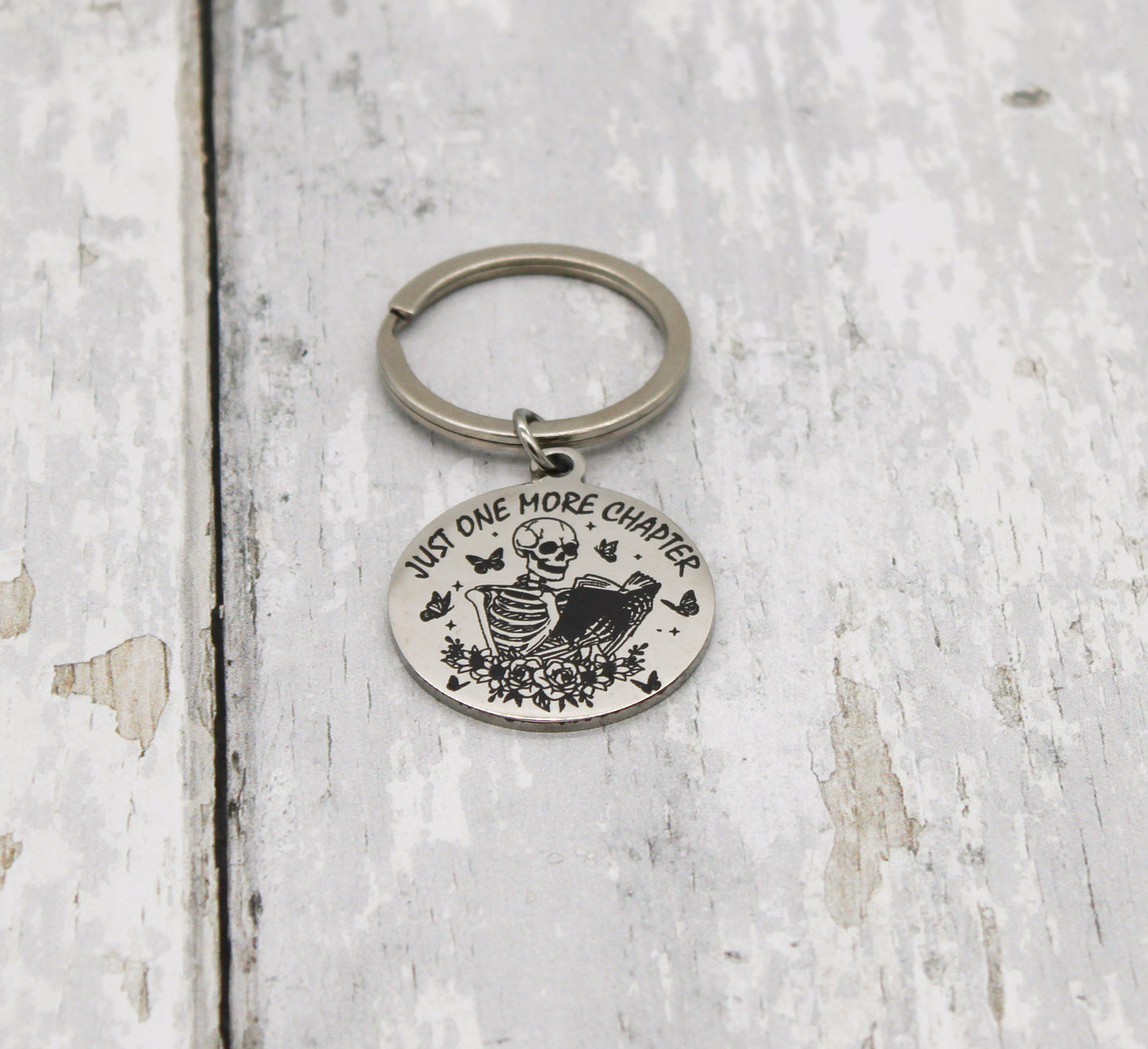 Just One More Chapter Keychain | Book Lover Gift for Readers