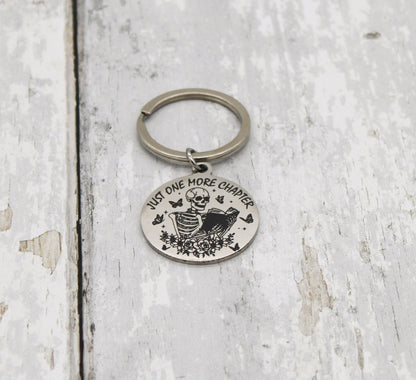 Just One More Chapter Keychain | Book Lover Gift for Readers