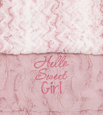 Soft Pink Owl Baby Blanket for Baby Shower Gift | Personalized Minky Keepsake