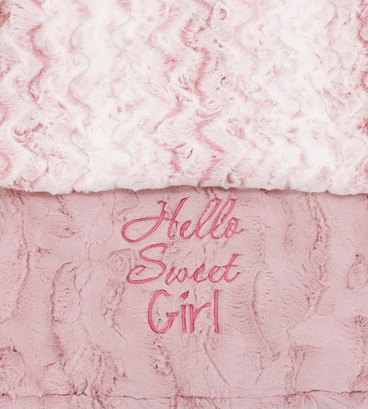 Soft Pink Owl Baby Blanket for Baby Shower Gift | Personalized Minky Keepsake