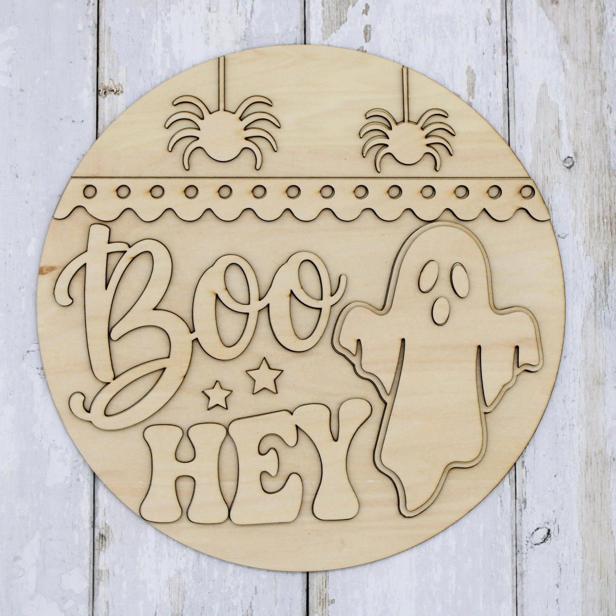 BOO HEY Ghost Halloween Door Hanger DIY Kit | Paint Your Own Wood Craft