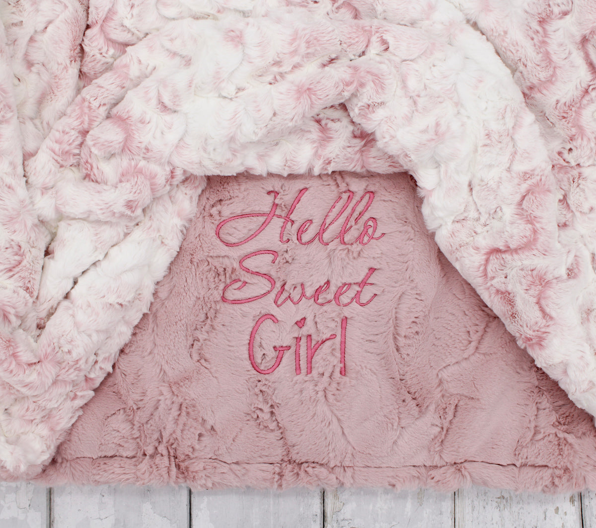 Soft Pink Owl Baby Blanket for Baby Shower Gift | Personalized Minky Keepsake