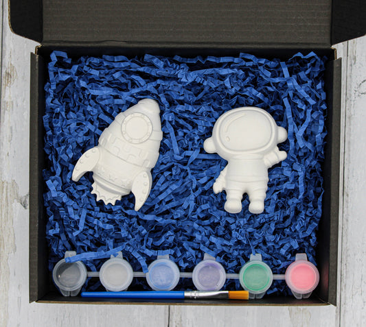 Space Plaster Painting Kit for Kids | Paint Your Own Astronaut, Rocket or Earth | DIY Outer Space Craft