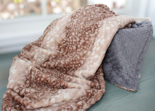 Personalized Blanket, Fawn Minky Baby Blanket, Gender Neutral Blanket