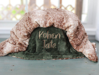 Personalized Blanket, Fawn Minky Baby Blanket, Gender Neutral Blanket