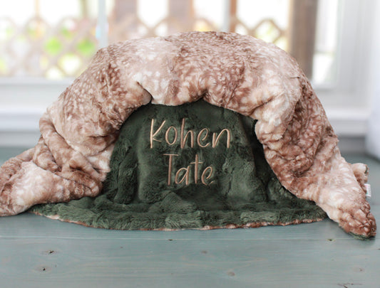 Personalized Blanket, Fawn Minky Baby Blanket, Gender Neutral Blanket
