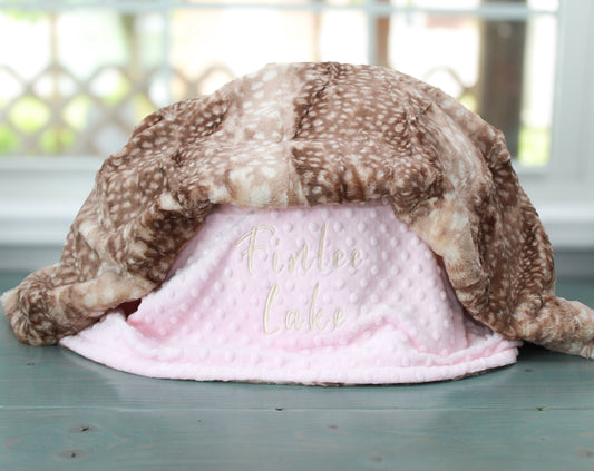 Personalized Blanket, Fawn Minky Baby Blanket