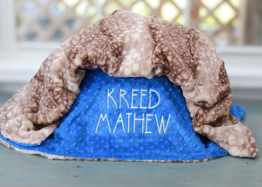 Personalized Blanket, Fawn Minky Baby Blanket