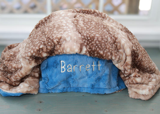 Personalized Blanket, Fawn Minky Baby Blanket, Gender Neutral Blanket