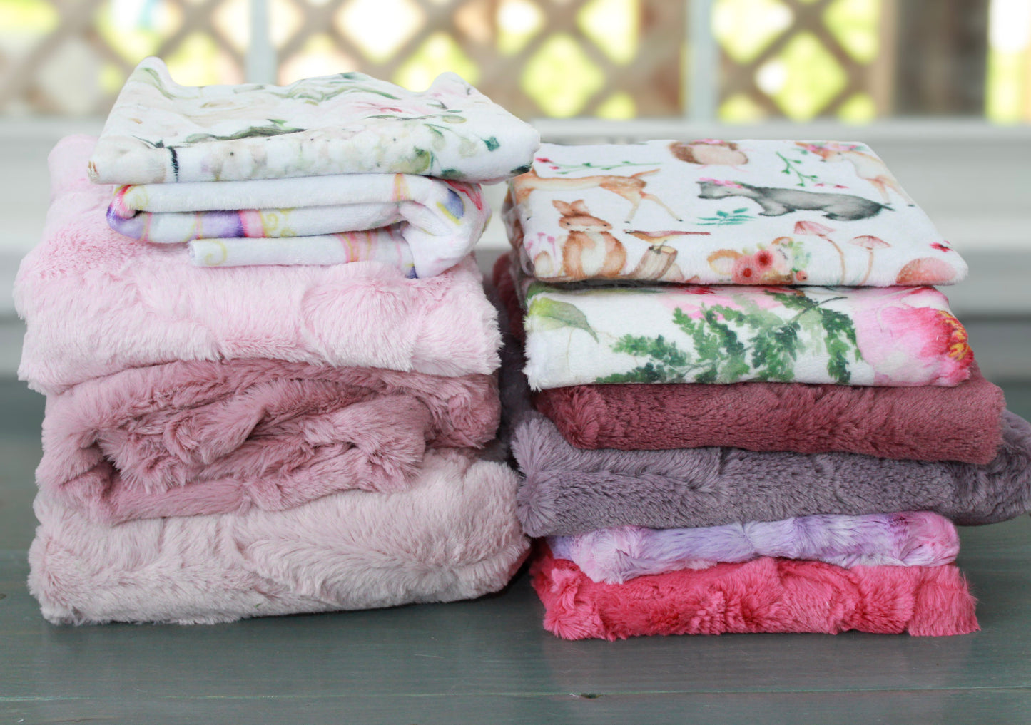 Over 10 pound box of Minky Scrap Fabrics, Shannon Fabrics Minky, Minky Remnants, Blue Minky, Green Minky, Neutral Minky