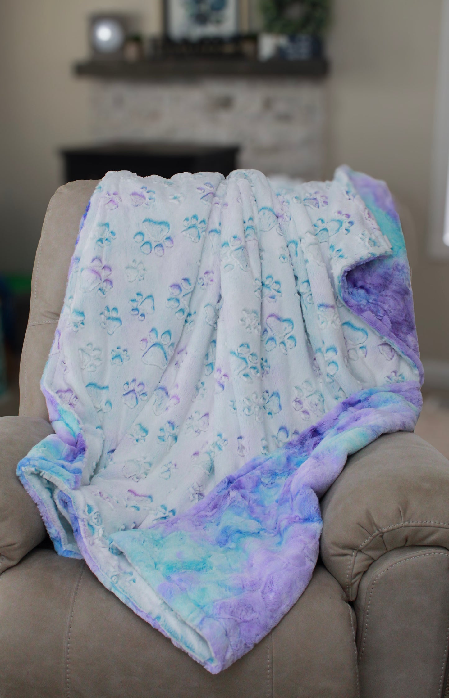 Mermaid Paws Adult Minky Blanket