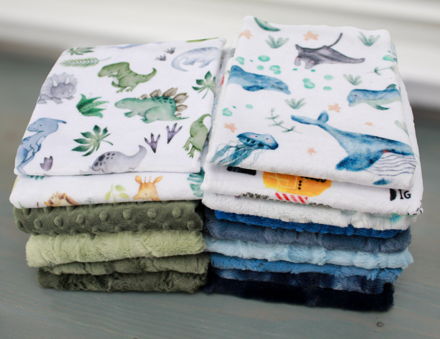 Over 10 pound box of Minky Scrap Fabrics, Shannon Fabrics Minky, Minky Remnants, Blue Minky, Green Minky, Neutral Minky