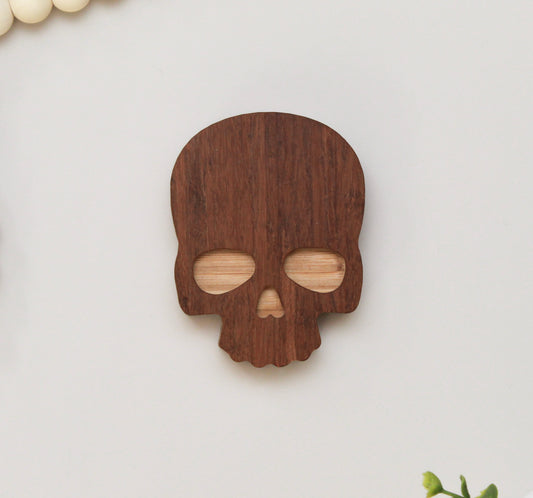 Skull Bamboo Bottle Opener, Natural Wood Beer Opener, Eco-Friendly Bar Tool Gift, Father's Day Gift