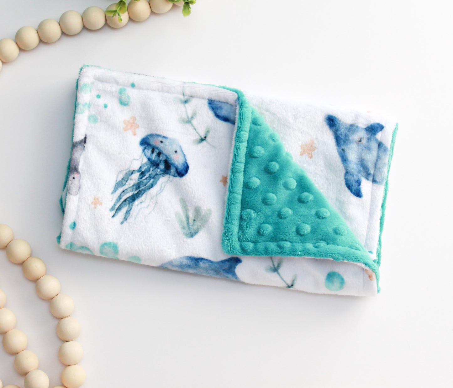 Under the Sea Minky Burp Cloth