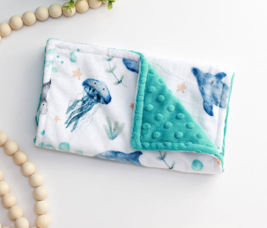 Under the Sea Minky Burp Cloth