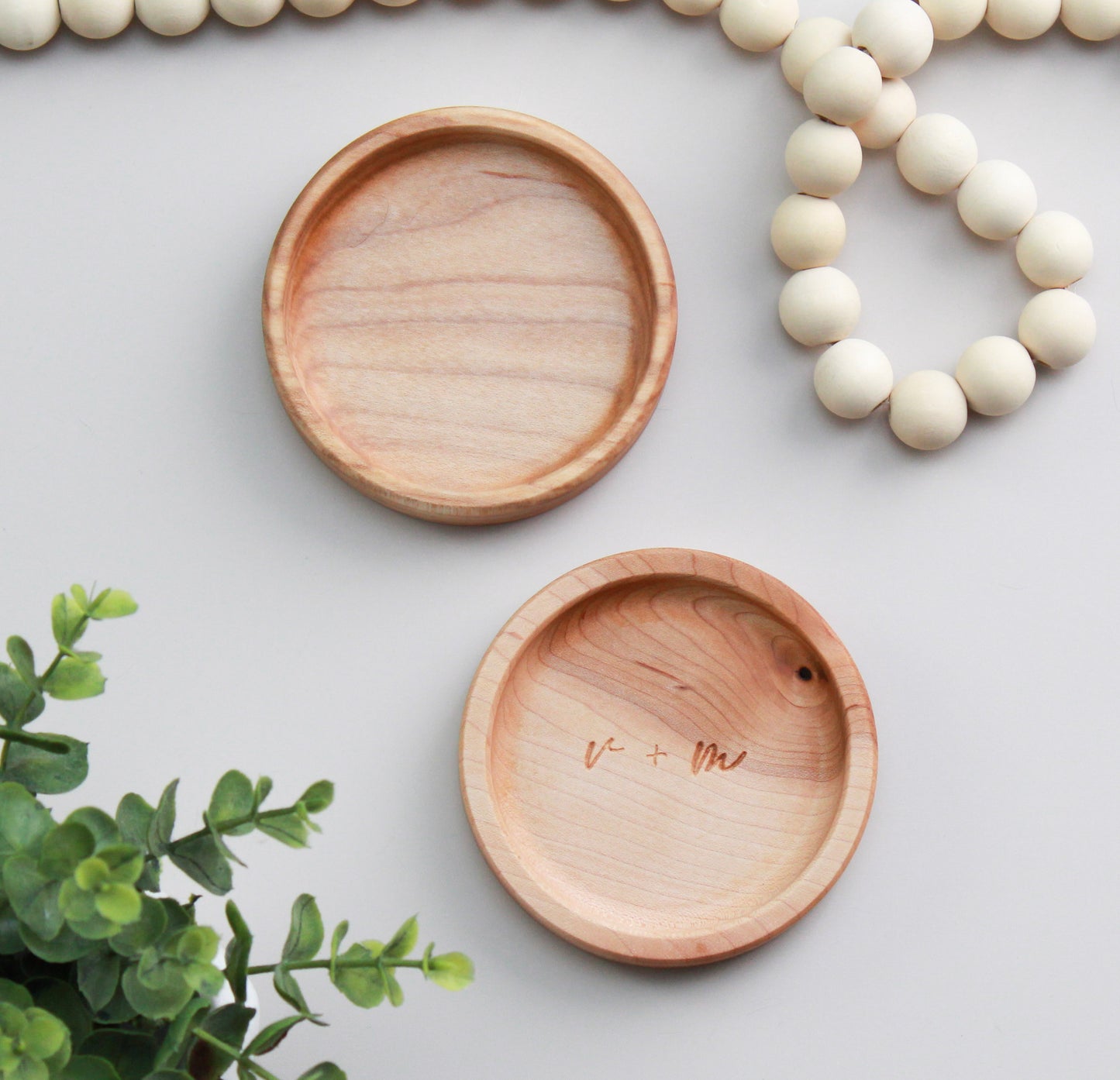 Personalized Ring Dish, Maple Handcrafted Wood Dish, Wedding Gift