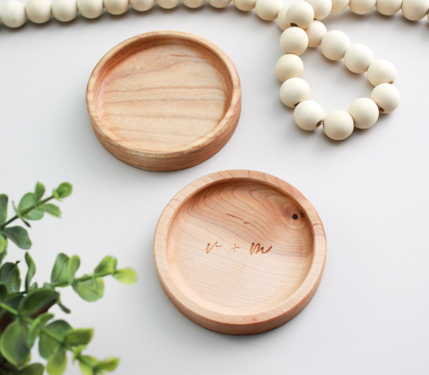 Personalized Ring Dish, Maple Handcrafted Wood Dish, Wedding Gift