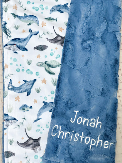 Under the Sea Baby Blanket, Personalized Baby Blanket