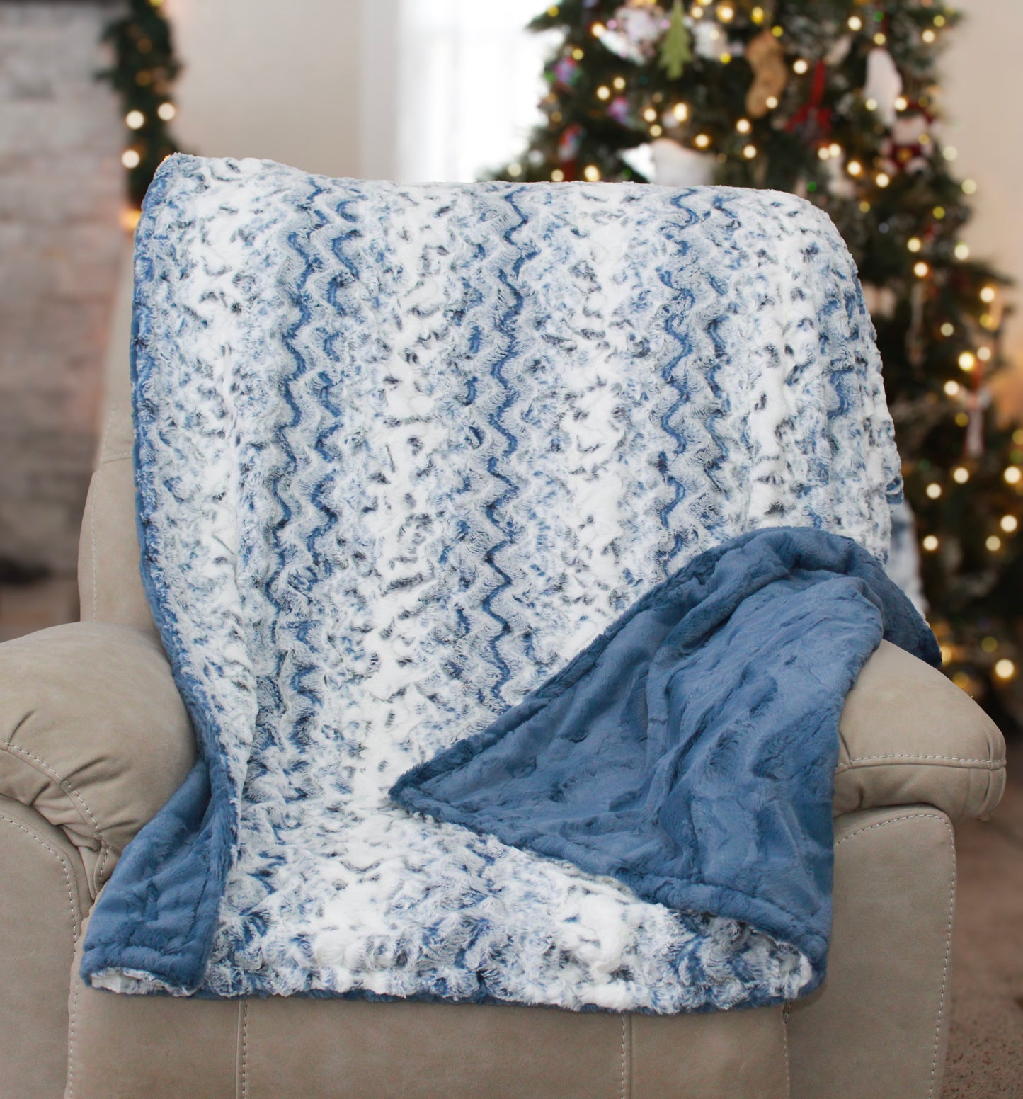 Blue Snowy Owl Adult Blanket
