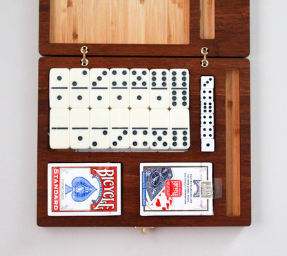 Bamboo Wood Card Game Box