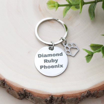 Personalized Dog & Cat Name Keychain | Custom Stainless Steel Pet Name Keychain | Pet Parent Gift | Dog Mom Accessory | Cat Lover Gift