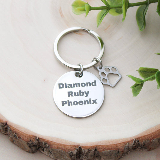 Personalized Dog & Cat Name Keychain | Custom Stainless Steel Pet Name Keychain | Pet Parent Gift | Dog Mom Accessory | Cat Lover Gift