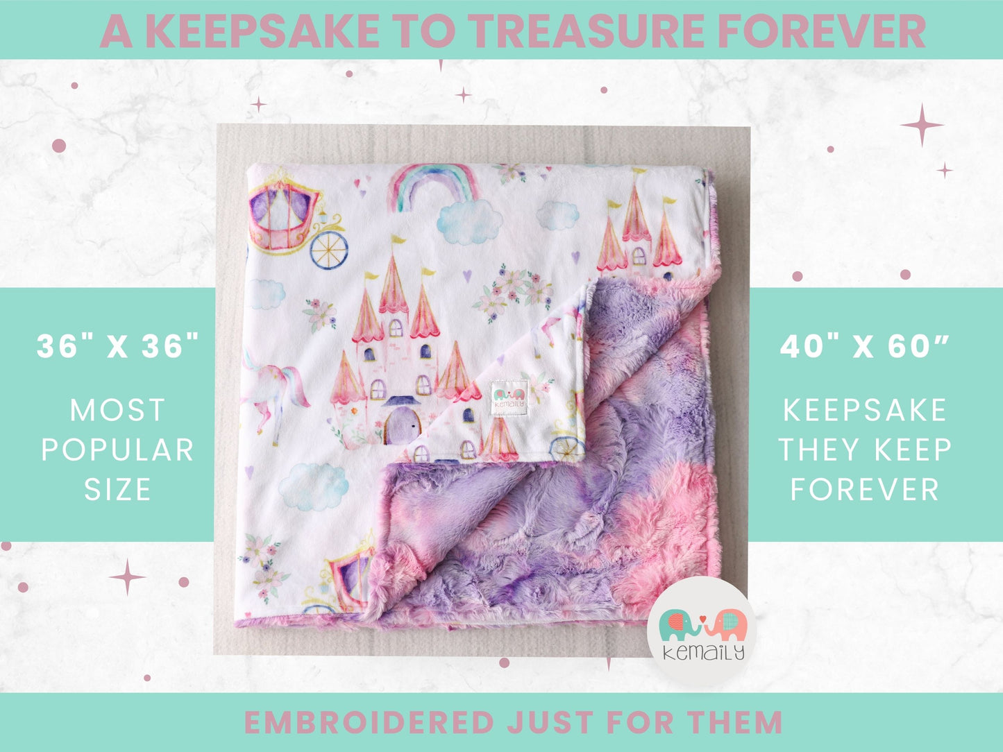 Sweet Darlings Personalized Baby Blanket | Custom Name Minky Baby Girl Blanket | Baby Shower Gift
