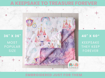 Sweet Darlings Personalized Baby Blanket | Custom Name Minky Baby Girl Blanket | Baby Shower Gift