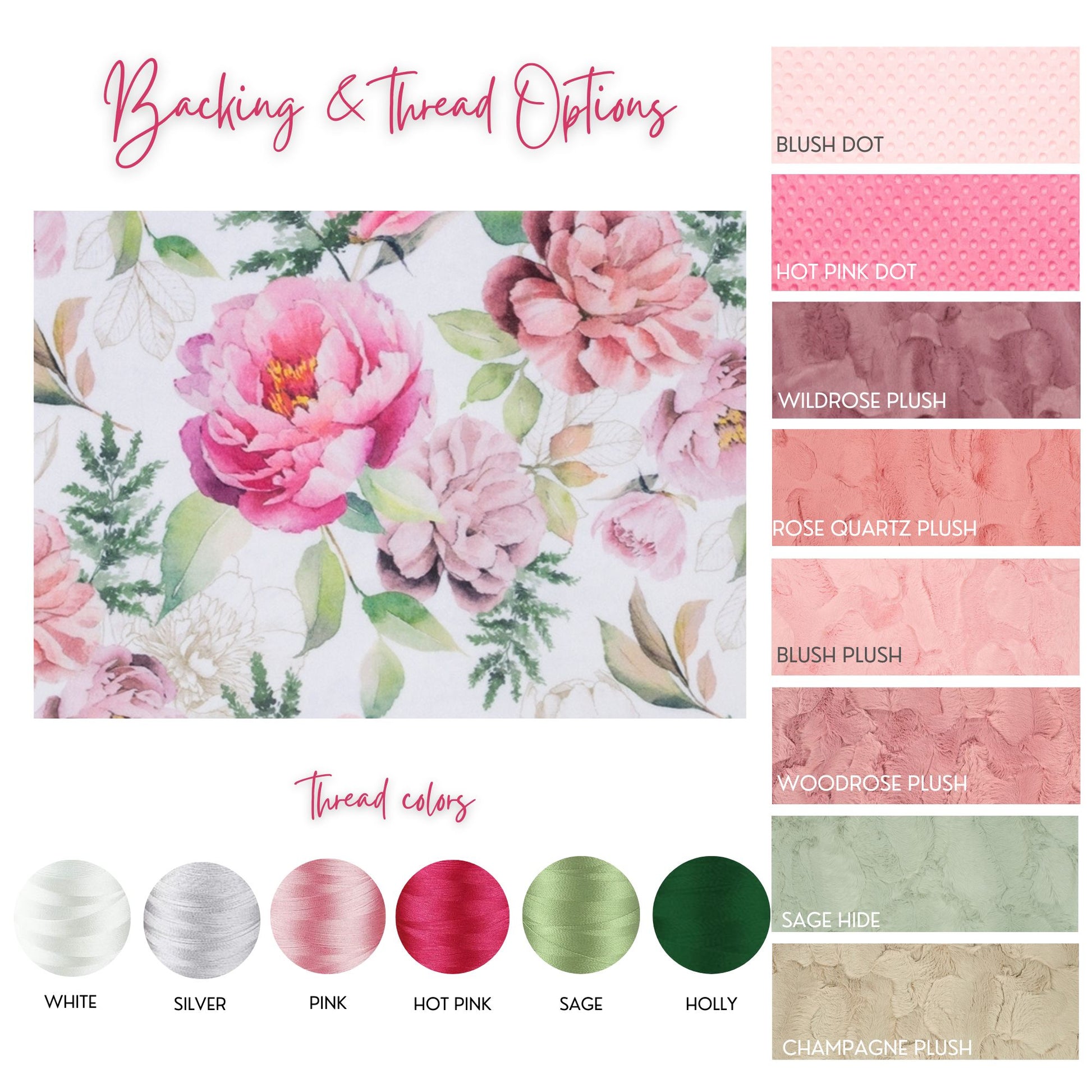 Custom Name Floral Baby Blanket