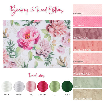 Custom Name Floral Baby Blanket