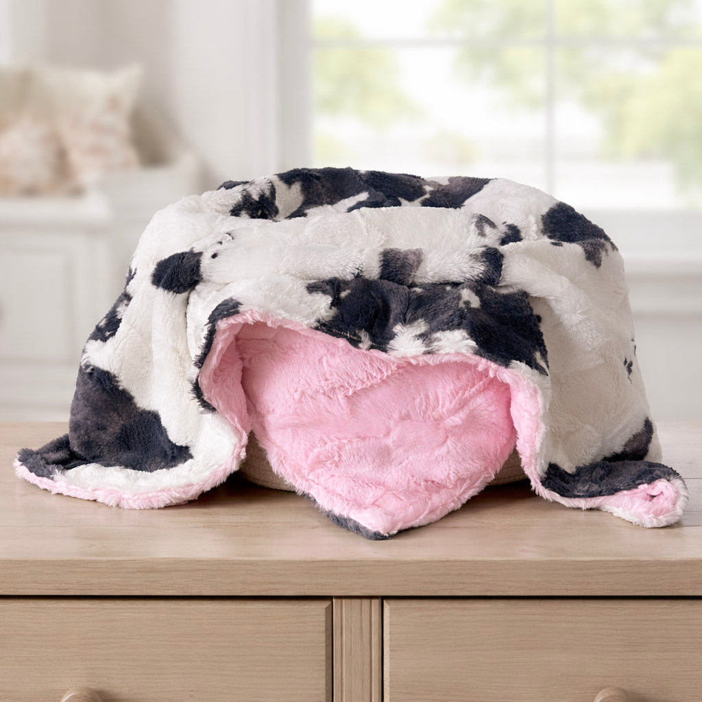Cow minky baby blanket