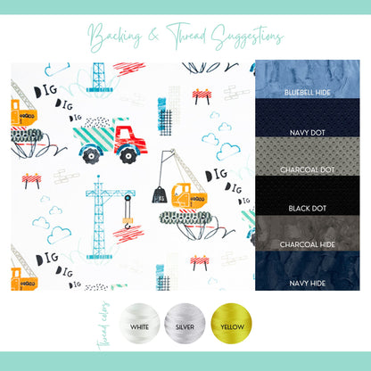 Personalized Construction Baby Blanket with Name | Dump Truck Minky Blanket