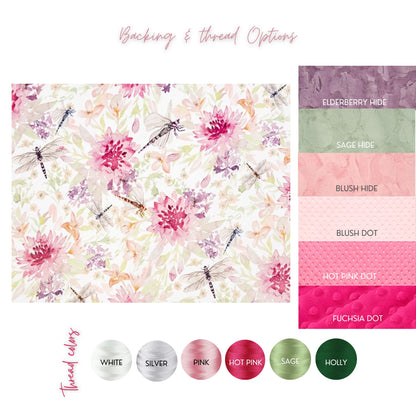 Personalized Dragonfly Baby Blanket – Custom Name Minky Blanket for Girls, Soft Newborn Baby Shower Gift