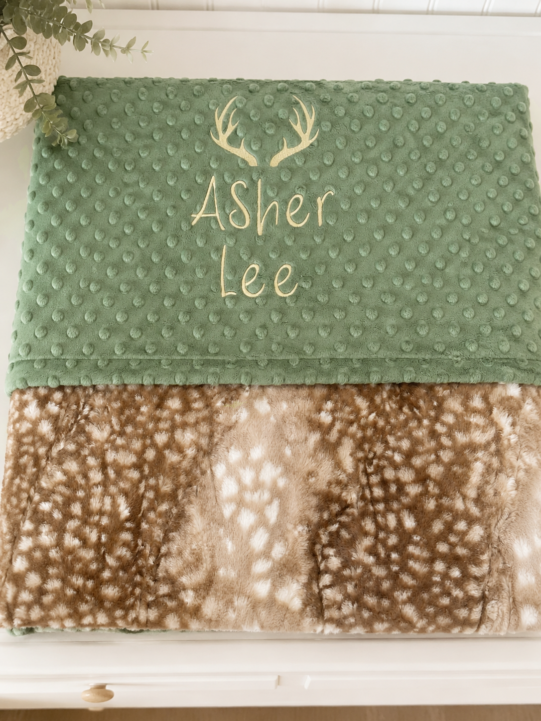 Woodland Deer Baby Blanket | Personalized Minky Baby Blanket | Woodland Nursery Gift | Baby Shower Keepsake