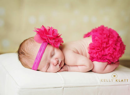 Hot Pink Chiffon Ruffle Bloomers, Diaper Cover