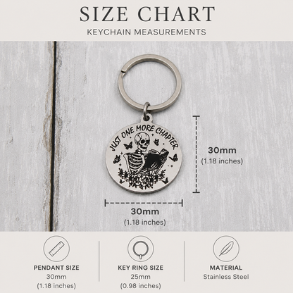 Just One More Chapter Keychain | Book Lover Gift for Readers