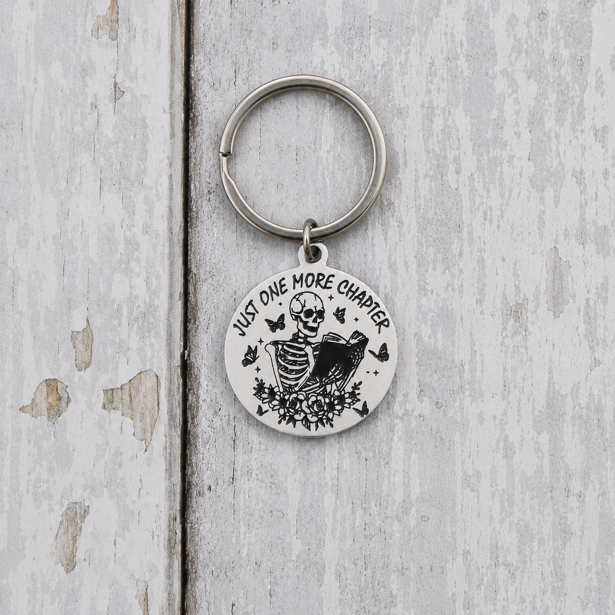 Just One More Chapter Keychain | Book Lover Gift for Readers