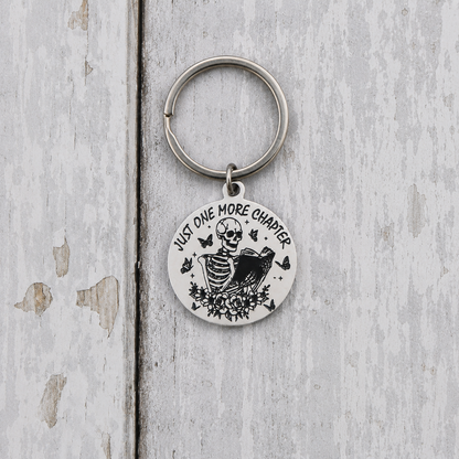 Just One More Chapter Keychain | Book Lover Gift for Readers