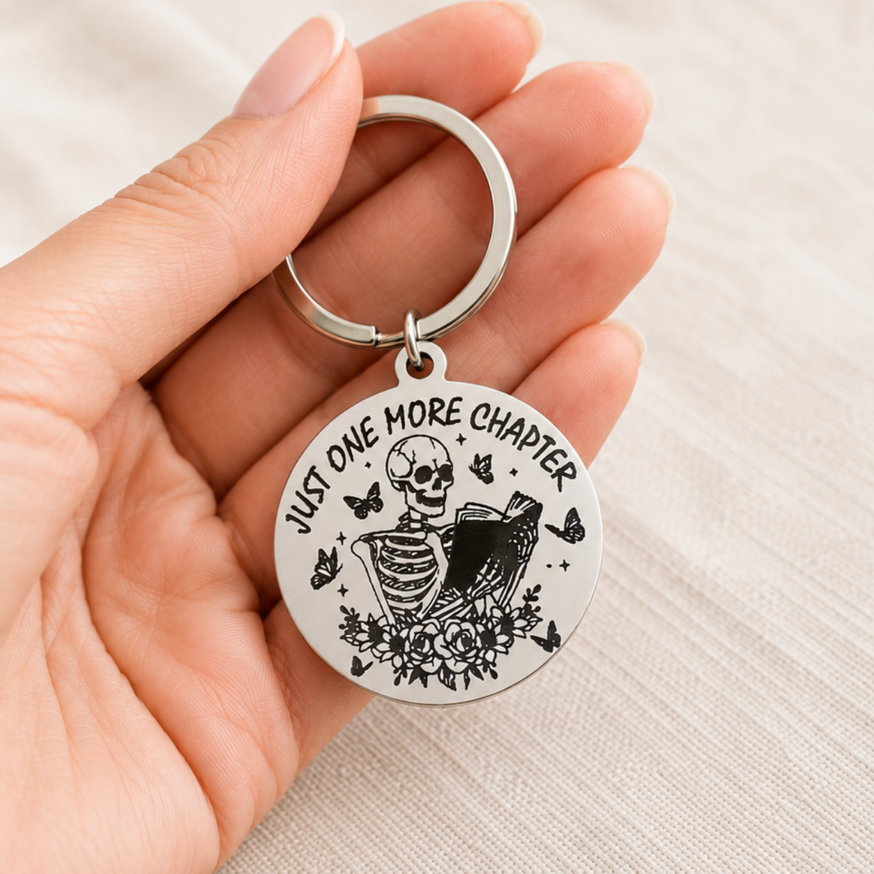 Just One More Chapter Keychain | Book Lover Gift