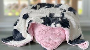 Personalized Cow Minky Baby Blanket – Custom Name Farm Baby Blanket, Soft Plush Newborn Girl Gift, Western Nursery Blanket