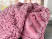 Personalized Woodrose Floral Baby Blanket – Pink Minky Name Blanket for Girls, Soft Custom Baby Gift